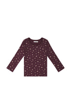 Load image into Gallery viewer, Organic cotton long sleeve top - Irina fig