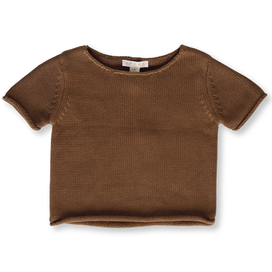 Relaxed knitted tee - earth