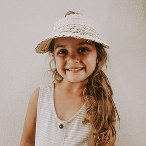 Rattan sun visor for kids - blonde