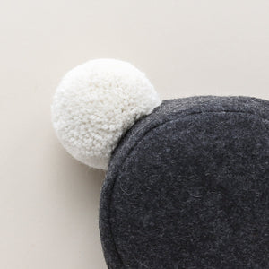 Briar wool pom bonnet - charcoal