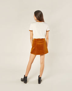 Corduroy mini skirt - cinnamon