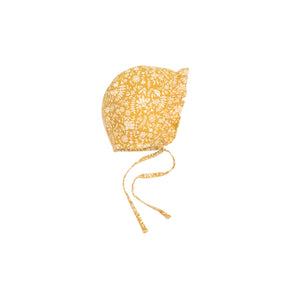 Ruffle bonnet - goldenrod