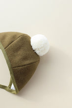 Load image into Gallery viewer, Briar wool pom bonnet - olive pom