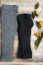 Load image into Gallery viewer, Charcoal grey ribbed tights