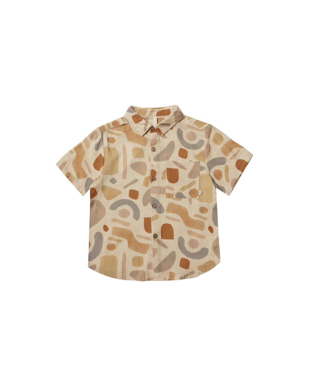 Collared short sleeve shirt - abstract