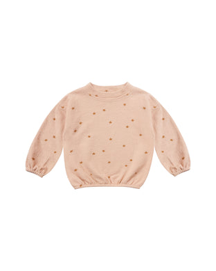 Star slouchy pullover sweater - rose