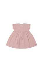 Load image into Gallery viewer, Organic cotton muslin short sleeve dress - powder pink
