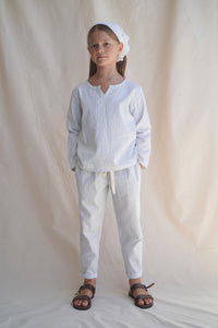Leni top - azure stripe