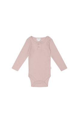 Organic cotton modal ls bodysuit - powder pink