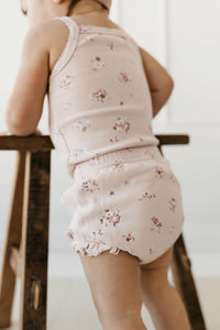 Organic cotton singlet bodysuit - petite fleur