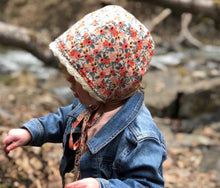 Load image into Gallery viewer, Coral floral lace brimmed bonnet - Lorin Lane Design