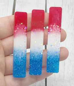 Red white & blue resin clip