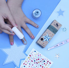 Load image into Gallery viewer, Water based pretty polish trio with nail stickers