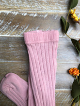 Load image into Gallery viewer, Pale pink ribbed tights