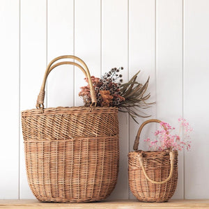 Rattan bucket bag - large