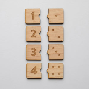 Wooden Number Match Puzzle • Modern Domino Style Kids Game