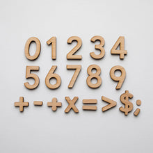 Load image into Gallery viewer, Wooden Number Set • Numerals &amp; Math Equation Signs, Maple