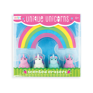 Unique unicorn strawberry scented erasers