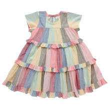 Load image into Gallery viewer, Girls daphne dress - multi wide stripe