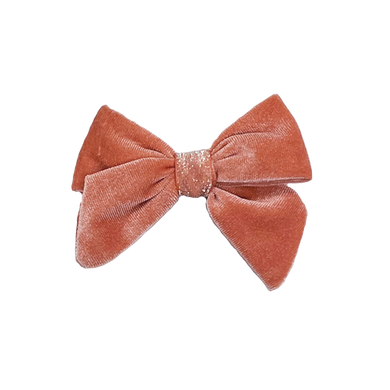 Holiday bow - pink velour