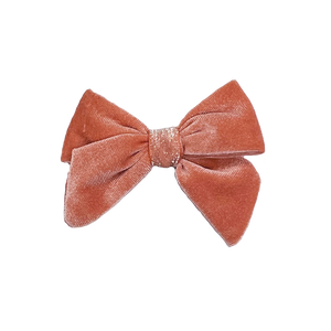 Holiday bow - pink velour