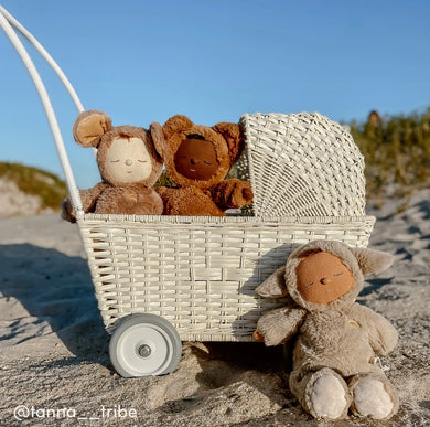 Rattan strolley - chalk