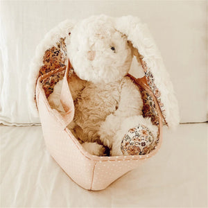 ‘Faith’ cream floral bunny plush toy