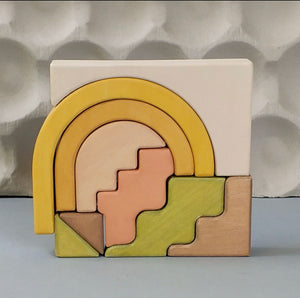 Handmade mini building blocks stairs to the rainbow