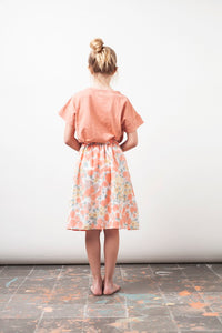 Flower printed midi skirt