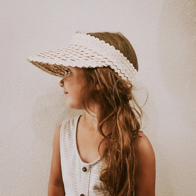 Rattan sun visor for kids - blonde