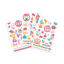 Load image into Gallery viewer, Temporary glitter tattoos - princess garden