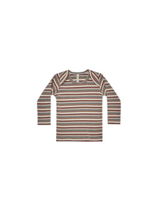 Ribbed ls tee - autumn stripe