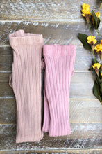 Load image into Gallery viewer, Pale pink ribbed tights