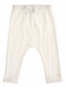 Organic cotton pointelle leggings - off-white