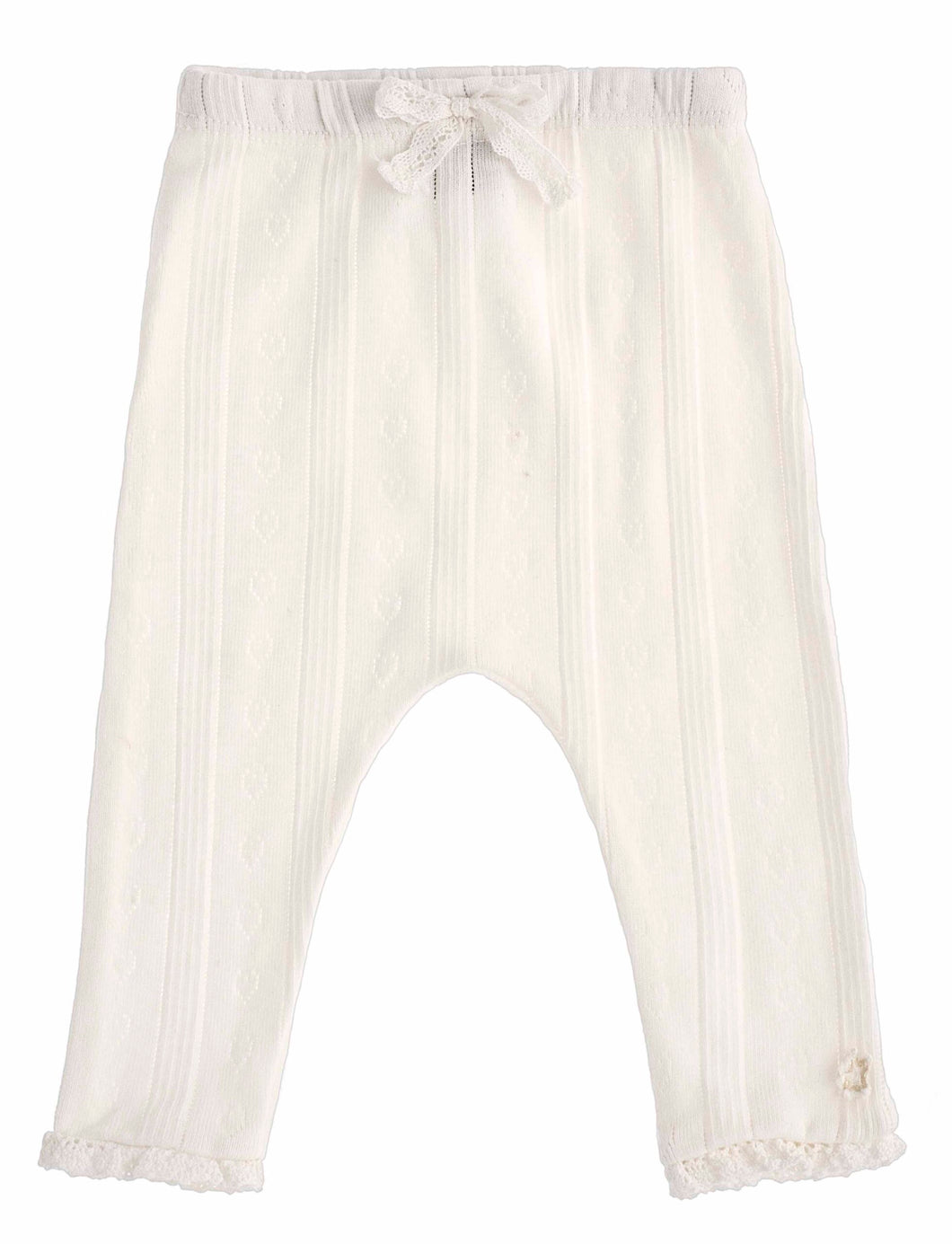 Organic cotton pointelle leggings - off-white