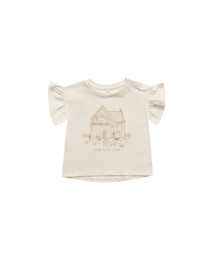 Home sweet home flutter tee - natural