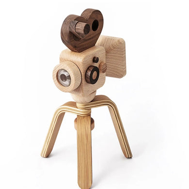Super 16 pro wooden toy camera with tripod