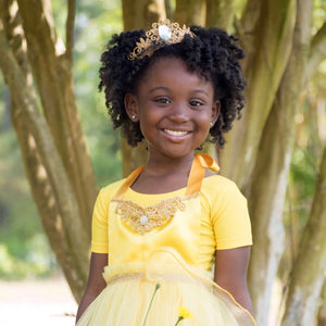 Handmade princess crown - clear gold