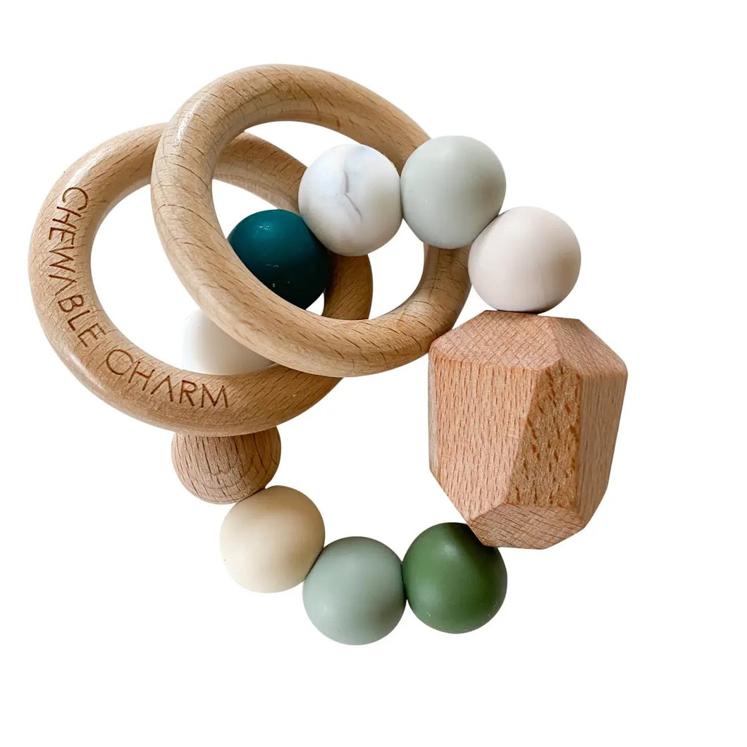 Hayes Silicone + Wood Teether Ring - Winter