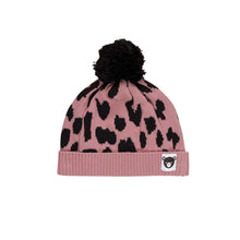 Load image into Gallery viewer, Dusty rose leopard knit beanie