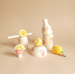 Handmade play set with knitted lemons 8pcs limited edition
