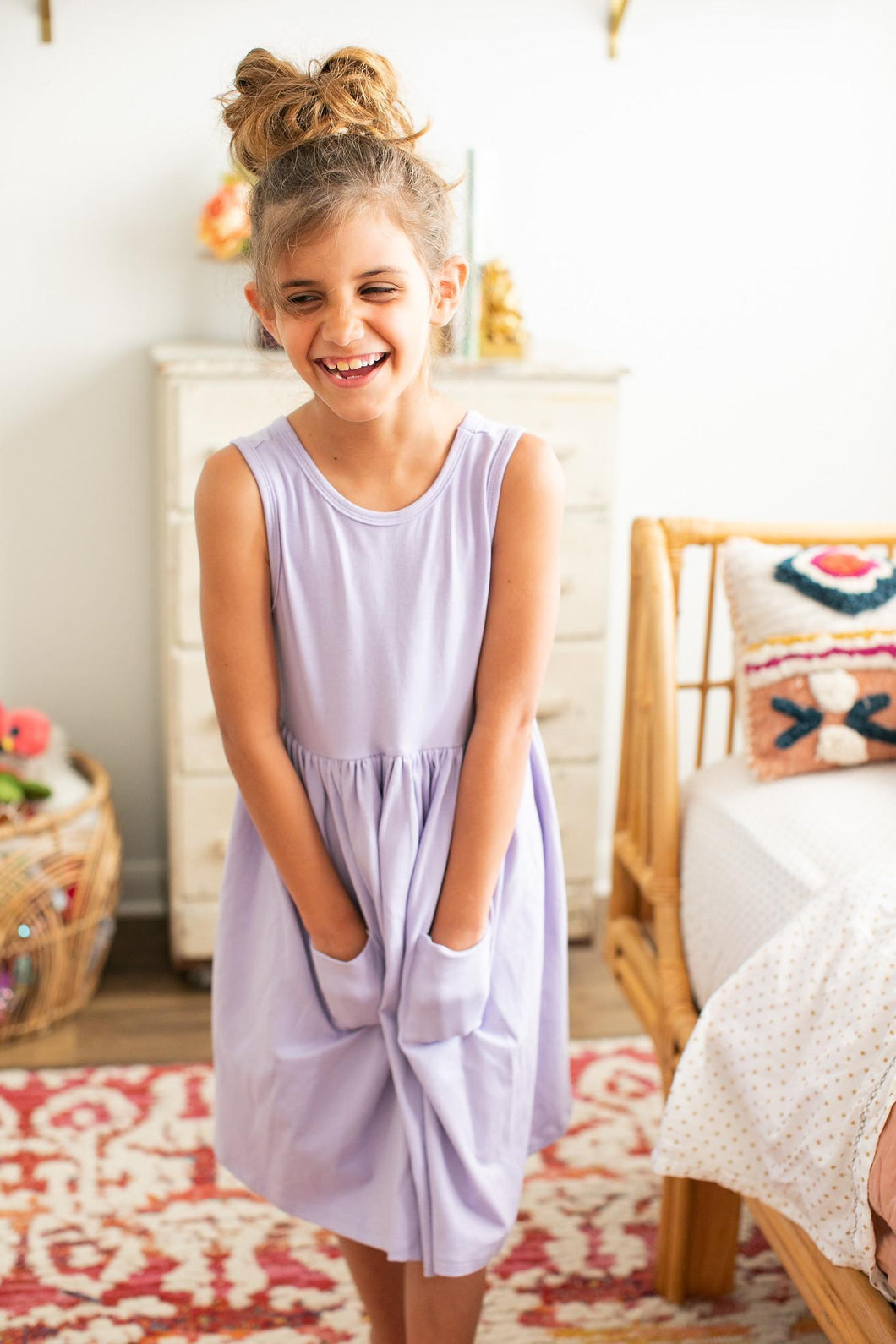 Periwinkle pocket tank twirl dress