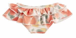 Flower swimwear bottoms with ruffles