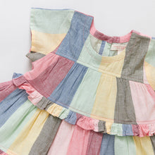 Load image into Gallery viewer, Girls daphne dress - multi wide stripe