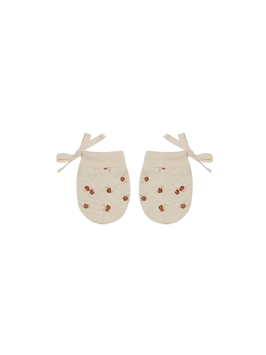 Quincy Mae pointelle no scratch mittens - petite floral
