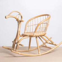 Load image into Gallery viewer, Natural rattan rocking horse