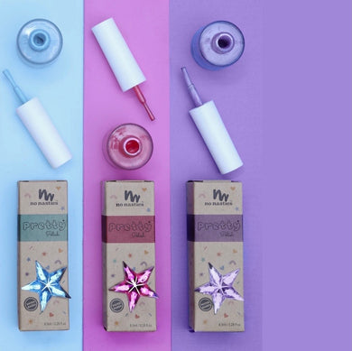 Water based pretty polish trio with nail stickers