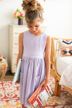 Load image into Gallery viewer, Periwinkle pocket tank twirl dress