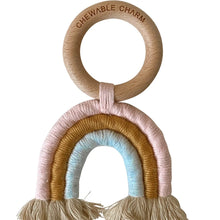 Load image into Gallery viewer, Rainbow Macrame Teether- Light Pink + Light Blue