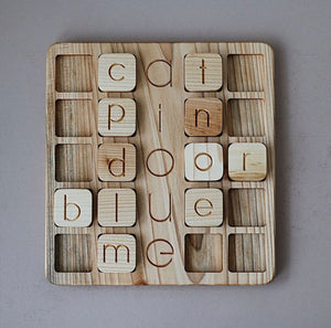 Alphabet cube board